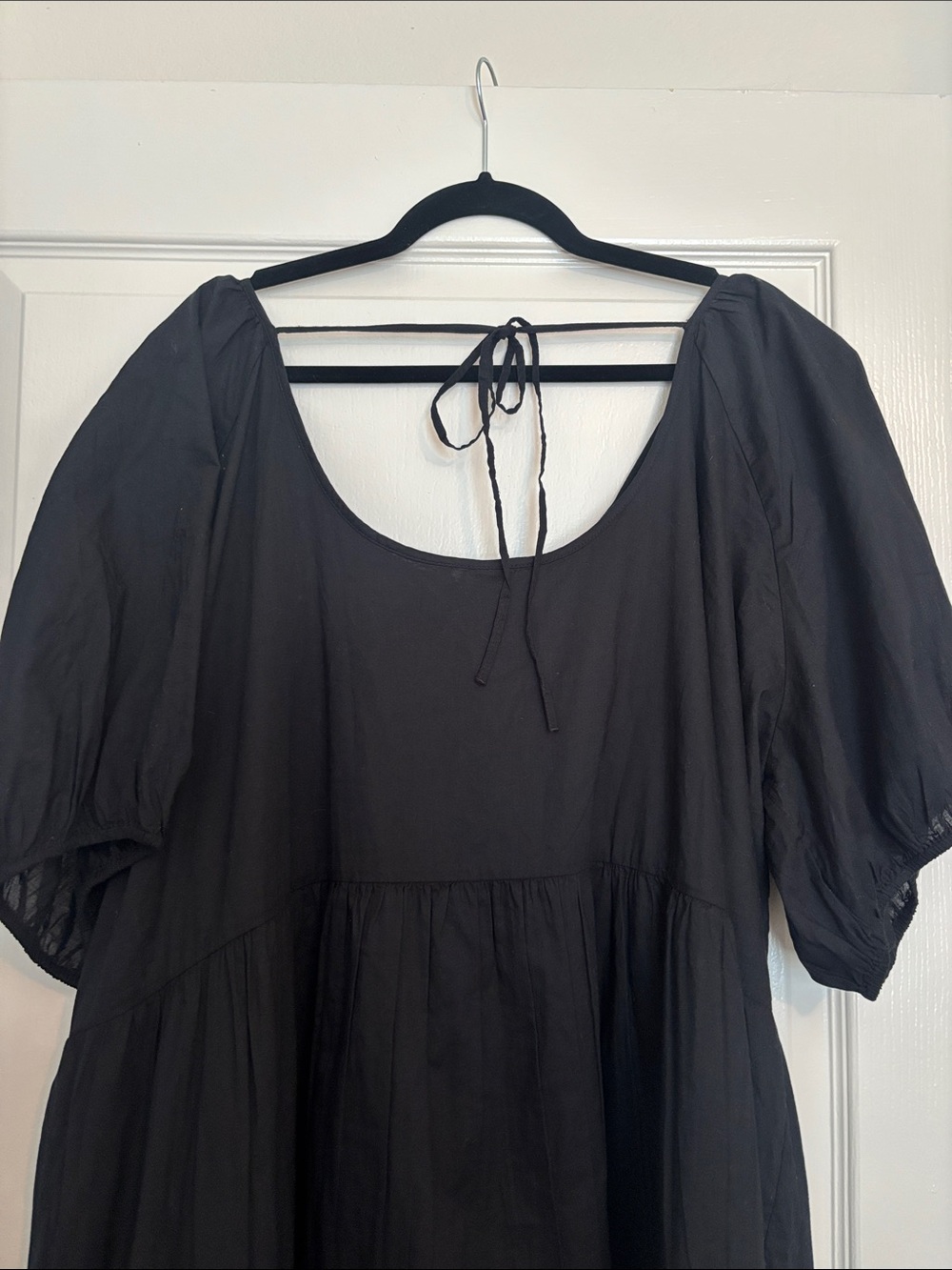 Old Navy Black Mini Dress with Scoop Neck and Puff Sleeves - Picture 9 of 9